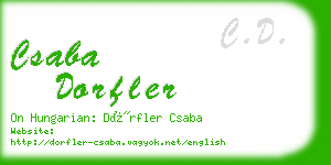 csaba dorfler business card